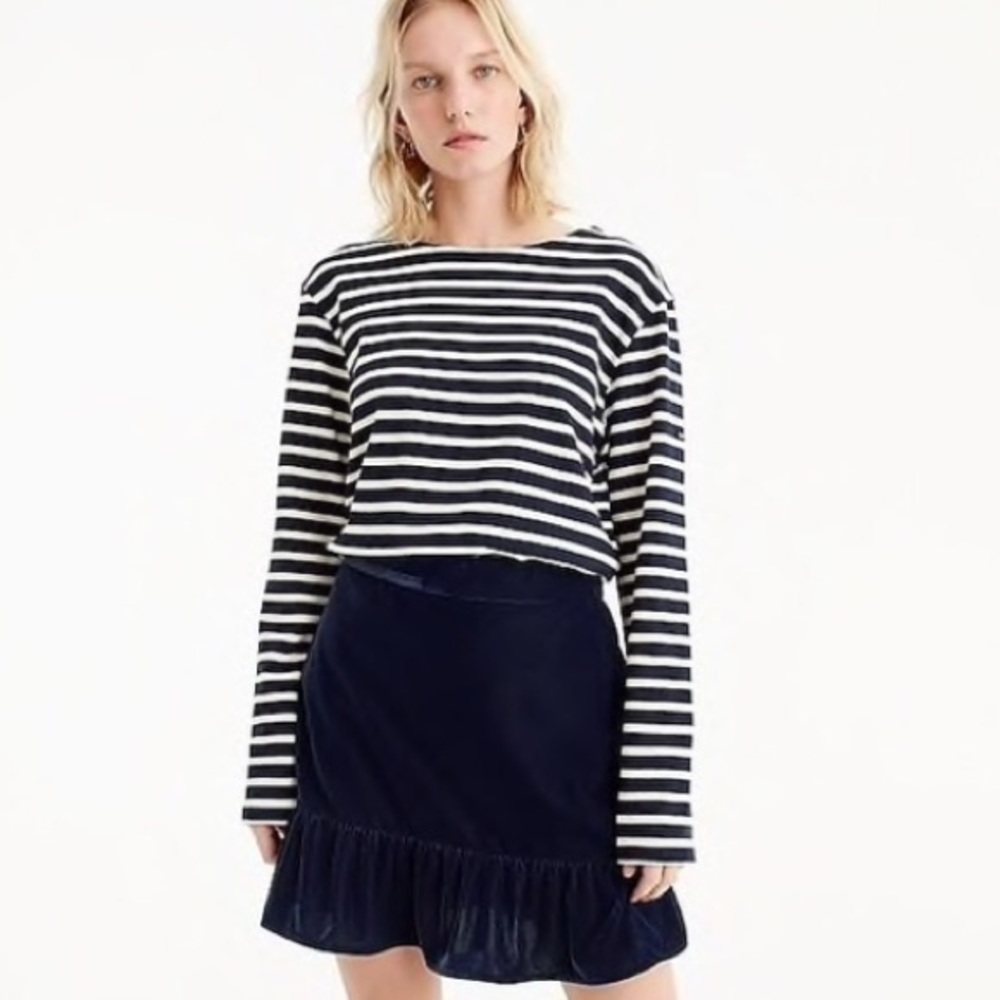 J Crew Velvet peplum skirt
